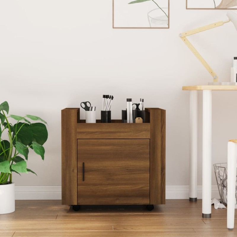 Chariot de bureau Chêne marron 60x45x60 cm Bois d'ingénierie 537360537360