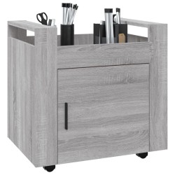 Chariot de bureau Sonoma gris 60x45x60 cm Bois d'ingénierie 537361537361