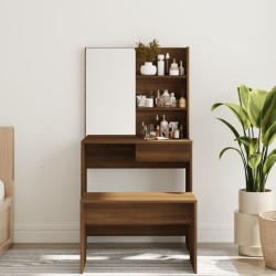 Coiffeuse avec miroir Chêne marron 74,5x40x141 cm 537362537362