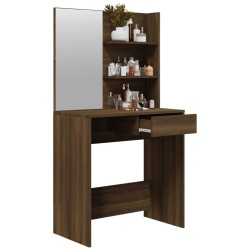 Coiffeuse avec miroir Chêne marron 74,5x40x141 cm 537362537362