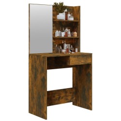 Coiffeuse avec miroir Chêne fumé 74,5x40x141 cm 537364537364