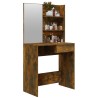 Coiffeuse avec miroir Chêne fumé 74,5x40x141 cm 537364537364