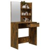 Coiffeuse avec miroir Chêne fumé 74,5x40x141 cm 537364537364