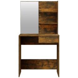 Coiffeuse avec miroir Chêne fumé 74,5x40x141 cm 537364537364