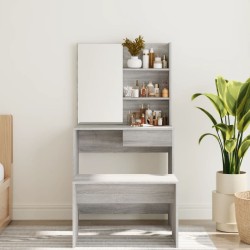 Coiffeuse avec miroir Sonoma gris 74,5x40x141 cm 537365537365