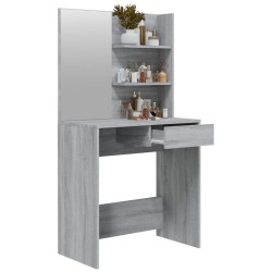 Coiffeuse avec miroir Sonoma gris 74,5x40x141 cm 537365537365