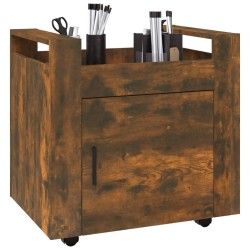 Chariot de bureau Chêne fumé 60x45x60 cm Bois d'ingénierie 537367537367