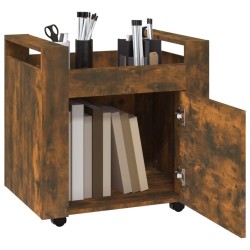 Chariot de bureau Chêne fumé 60x45x60 cm Bois d'ingénierie 537367537367