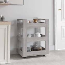 Chariot de cuisine Sonoma gris 60x45x80 cm Bois d'ingénierie 537372537372