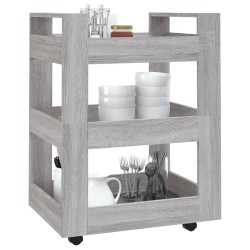 Chariot de cuisine Sonoma gris 60x45x80 cm Bois d'ingénierie 537372537372
