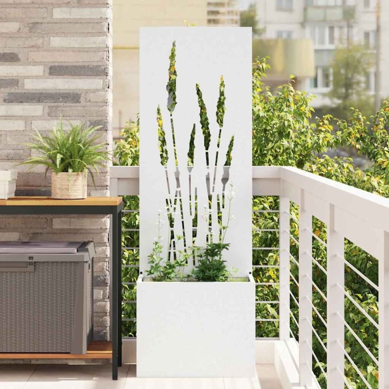 Écran de confidentialité de jardin Fretwork Blanc 50 x 150 cm 537373537373