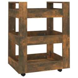 Chariot de cuisine Chêne fumé 60x45x80 cm Bois d'ingénierie 537374537374