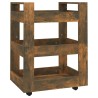 Chariot de cuisine Chêne fumé 60x45x80 cm Bois d'ingénierie 537374537374