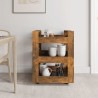 Chariot de cuisine Chêne fumé 60x45x80 cm Bois d'ingénierie 537374537374