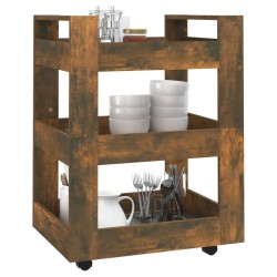 Chariot de cuisine Chêne fumé 60x45x80 cm Bois d'ingénierie 537374537374