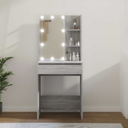 Coiffeuse avec LED sonoma gris 60x40x140 cm 537397537397