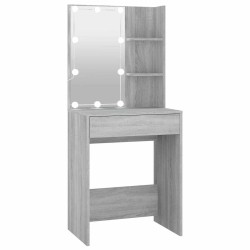 Coiffeuse avec LED sonoma gris 60x40x140 cm 537397537397