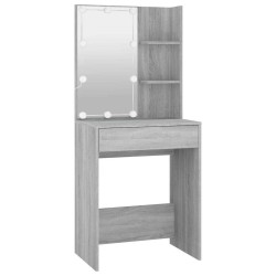 Coiffeuse avec LED sonoma gris 60x40x140 cm 537397537397