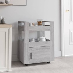 Chariot de cuisine Sonoma gris 60x45x80 cm Bois d'ingénierie 537399537399
