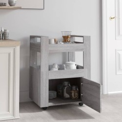 Chariot de cuisine Sonoma gris 60x45x80 cm Bois d'ingénierie 537399537399