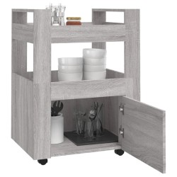 Chariot de cuisine Sonoma gris 60x45x80 cm Bois d'ingénierie 537399537399