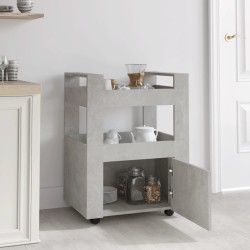 Chariot de cuisine Gris béton 60x45x80 cm Bois d'ingénierie 537400537400