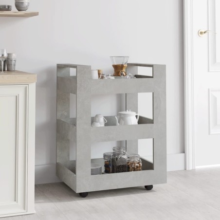 Chariot de cuisine Gris béton 60x45x80 cm Bois d'ingénierie 537402537402