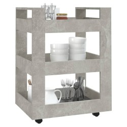 Chariot de cuisine Gris béton 60x45x80 cm Bois d'ingénierie 537402537402