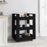 Chariot de cuisine Noir 60x45x80 cm Bois d'ingénierie 537403537403