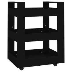 Chariot de cuisine Noir 60x45x80 cm Bois d'ingénierie 537403537403