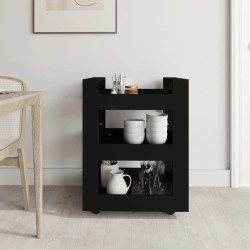 Chariot de cuisine Noir 60x45x80 cm Bois d'ingénierie 537403537403
