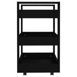 Chariot de cuisine Noir 60x45x80 cm Bois d'ingénierie 537403537403