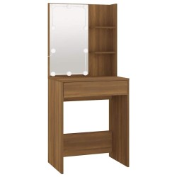 Coiffeuse avec LED Chêne marron 60x40x140 cm 537406537406