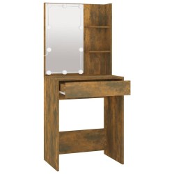 Coiffeuse avec LED Chêne fumé 60x40x140 cm 537407537407