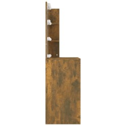 Coiffeuse avec LED Chêne fumé 60x40x140 cm 537407537407