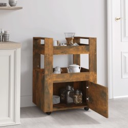 Chariot de cuisine Chêne fumé 60x45x80 cm Bois d'ingénierie 537415537415
