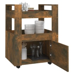 Chariot de cuisine Chêne fumé 60x45x80 cm Bois d'ingénierie 537415537415
