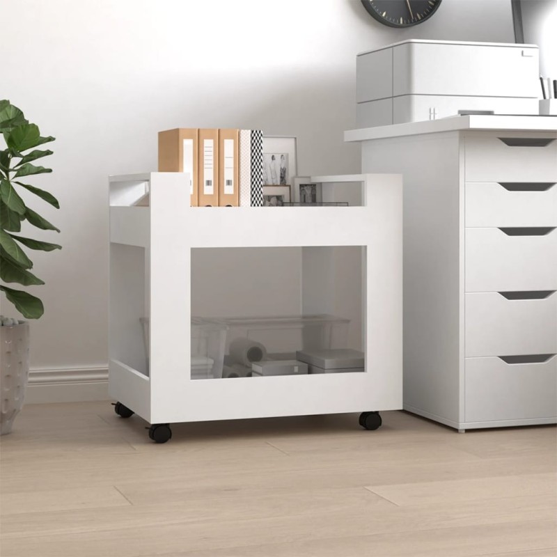 Chariot de bureau Blanc 60x45x60 cm Bois d'ingénierie 537419537419