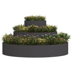 Cache-pot de jardin Noir 120 x 120 x 20 cm Acier laminé à froid 537425537425