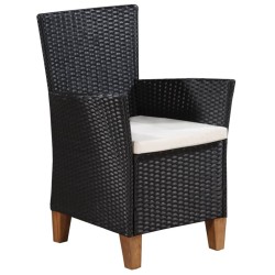 Ensemble à manger d'extérieur 7 pcs Résine tressée Noir marron 537426537426