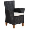 Ensemble à manger d'extérieur 7 pcs Résine tressée Noir marron 537426537426