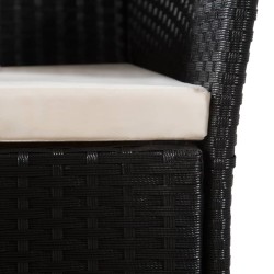 Ensemble à manger d'extérieur 7 pcs Résine tressée Noir marron 537426537426