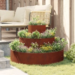 Cache-pot de jardin Marron 90 x 90 x 20 cm Acier patiné 537427537427