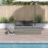 Lit de jardin Gris 195x60 cm Résine tressée 537431537431