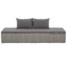 Lit de jardin Gris 195x60 cm Résine tressée 537431537431