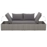 Lit de jardin Gris 195x60 cm Résine tressée 537431537431