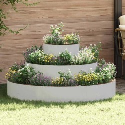 Cache-pot de jardin Argent 120 x 120 x 20 cm Acier inoxydable 537432537432