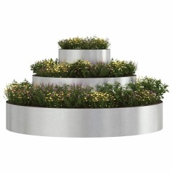 Cache-pot de jardin Argent 120 x 120 x 20 cm Acier inoxydable 537432537432