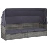 Lit de jardin avec auvent Gris 205x62 cm Résine tressée 537433537433