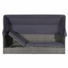 Lit de jardin avec auvent Gris 205x62 cm Résine tressée 537433537433